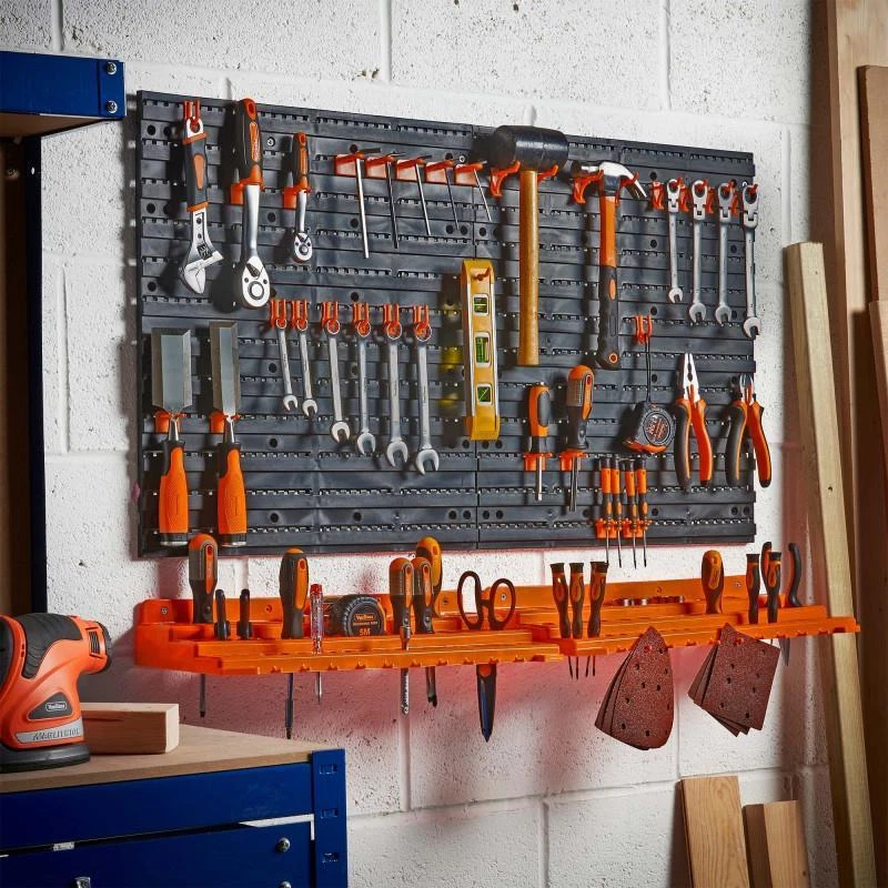 Pegboard Tool Shelf Organiser Storage Rack Wall Mounted Toolbox For Home Garage