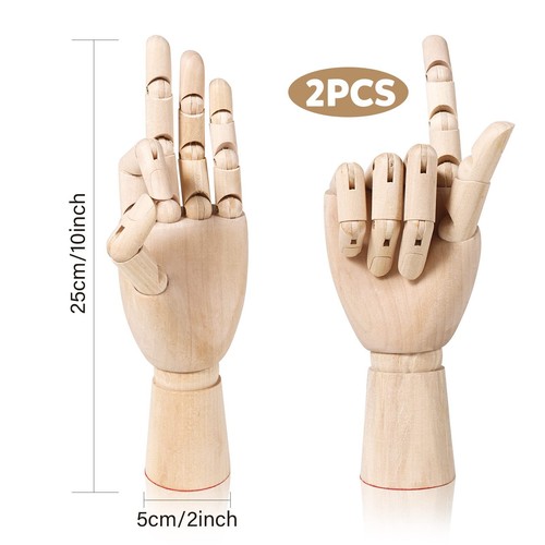 FlexiArt Hand Model - 10" Wooden Articulated Mannequin for Drawing, Sketching, a - Bild 3 von 4