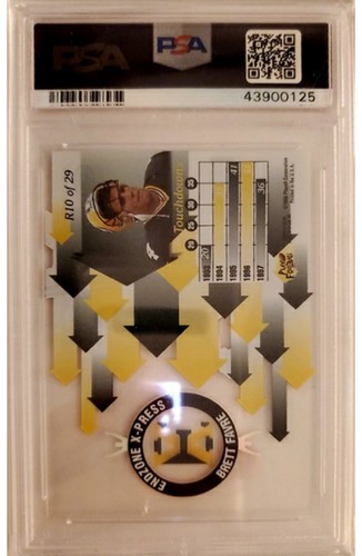 1998 Playoff Momentum Brett Favre ENDZONE XPRESS DIE CUT #R10 PSA 7 card POP 3 - Picture 2 of 2