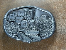 VTG 1985 Rayyan ‘King Corn’ Brass Belt Buckle SN#1202 Made In the USA