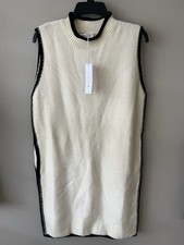 Gilli Sweater Dress Women's Small Beige Black Quality Knit Pockets Size Small