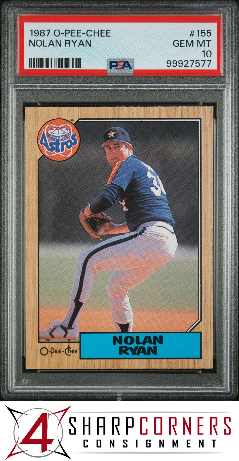 1987 O-PEE-CHEE #155 NOLAN RYAN ASTROS HOF PSA 10