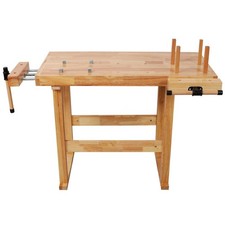 40 Rubber Wood Workbench 330LBS Load Work Tab...
