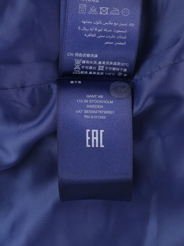 GANT Flannel Flare Women Dress EU38 Blue Wool Blend Round Neck 3/4 Sleeved Mini - Picture 7 of 12
