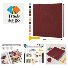 Elegant Self-Adhesive Photo Album in Red, 60 Pages for Memories  Storytelling