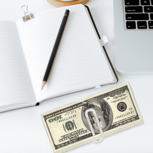 2 Stück Banknoten Aufbewahrung Klammer Quittung Büroklammern Edelstahl Geld - Bild 3 von 12