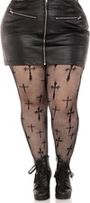 Leg Avenue womens Dark Alternative Fishnet Tights One Size Worship Me