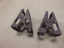 Vtg Set of Cast Iron Saw Horse Bench Brackets Carpenter Wood Antique 1930's USA