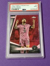 2024 TOPPS CHROME MLS #10 LIONEL MESSI RED SHIMMER /5 PSA 9 INTER MIAMI