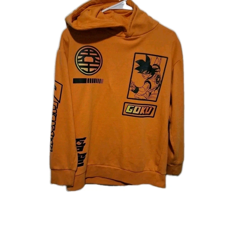 Dragon Ball Z 男孩橙色 Goku 套衫连帽衫 10-12 或男式 S — 第 4/4 张图片