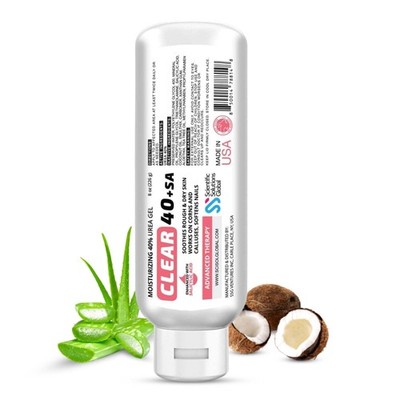 Foot & Hand Cream CLEAR 40 +SA 40% Urea 2% Salicylic Acid 8oz Softens Calluses