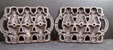 Vintage John Wright Cast Iron All American Gingerbread Man Pan Mold Pair
