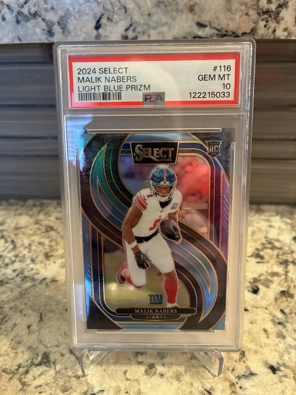 2024 Panini Select - Premier Level Malik Nabers #116 Light Blue Prizm /99 (RC)