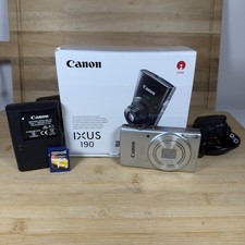 Canon IXUS 190 Digital Compact Camera 20MP HD 10x Zoom Digicam - Silver Boxed