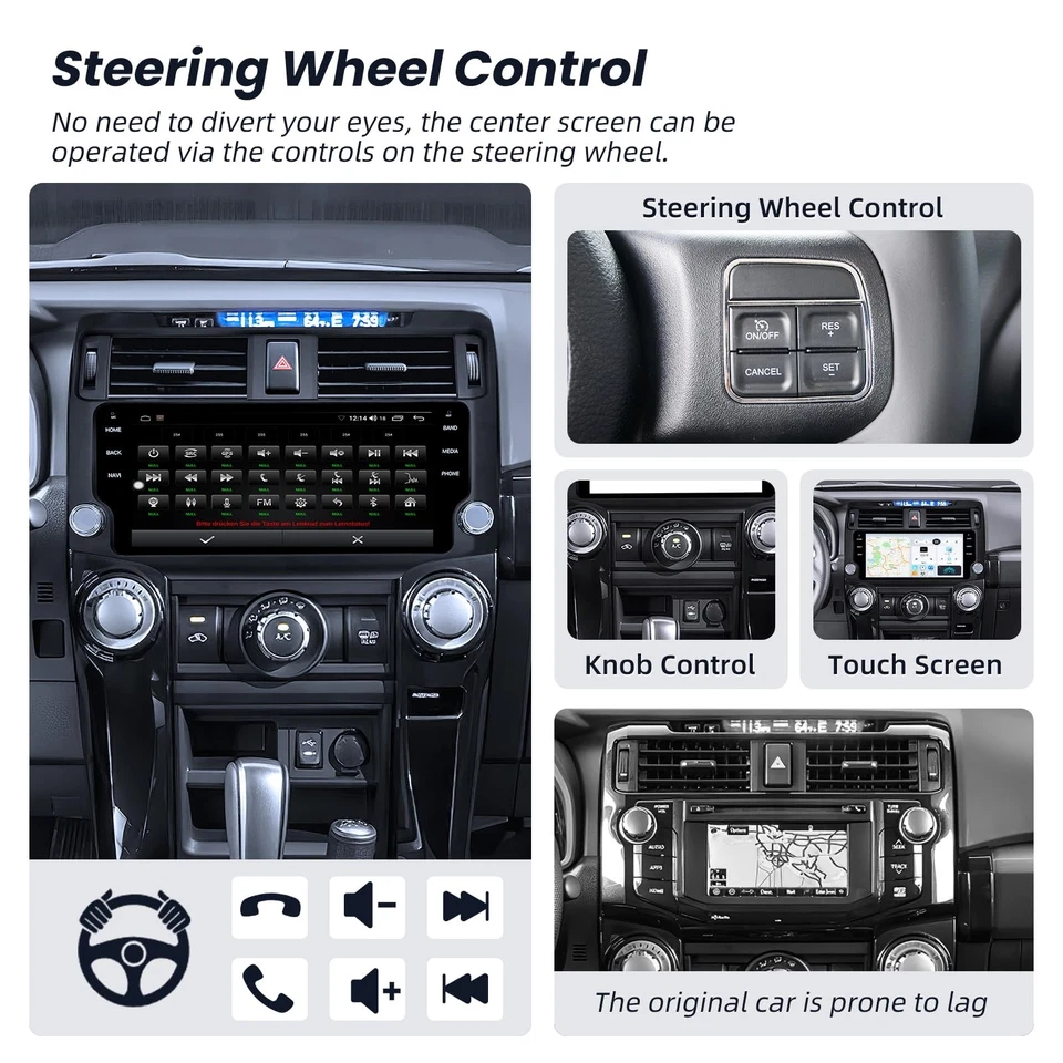 Radio estéreo para automóvil Toyota 4runner 2009-2019 10,33"" Android 13 Carplay GPS 64 GB Foto 3 de 4