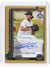 2025 Topps Pro Debut #PD-16 Cam Caminiti Base Autographs Gold
