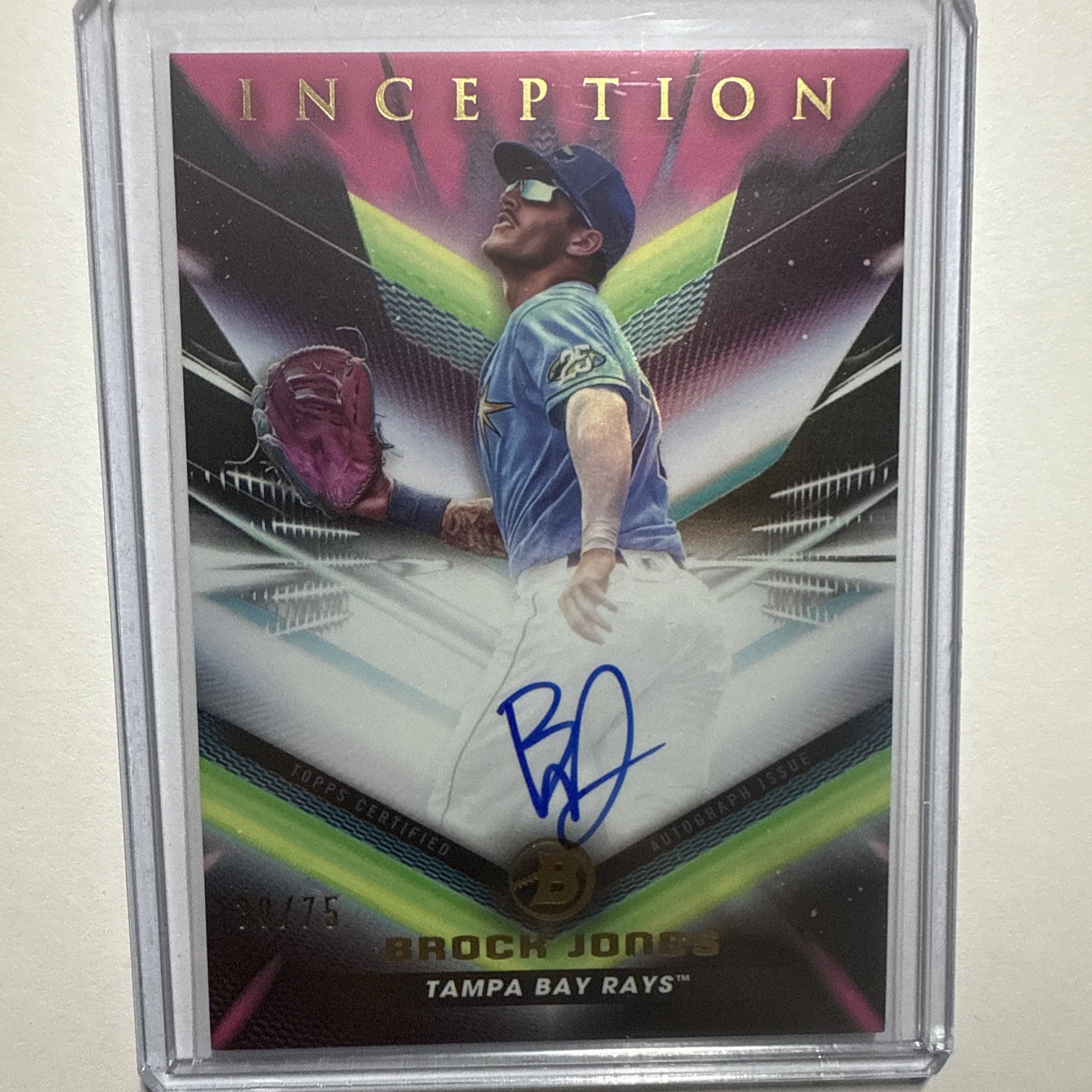 2023 Bowman Inception - Autographs Brock Jones #BPA-BJ Fuchsia Foil /75 (AU, RC)