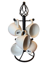 Countertop Coffee Mug Teacup Organizer Tree Stand with 6 Large Mugs for Kitchen