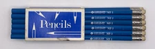Vtg Chrysler Corporation Pkg 12 No. 1 Pencils Blue-Made in USA New Unsharpened