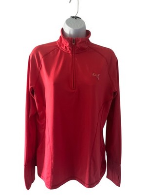 Puma Women's Golf 1/4 Zip Pullover Red Size Large