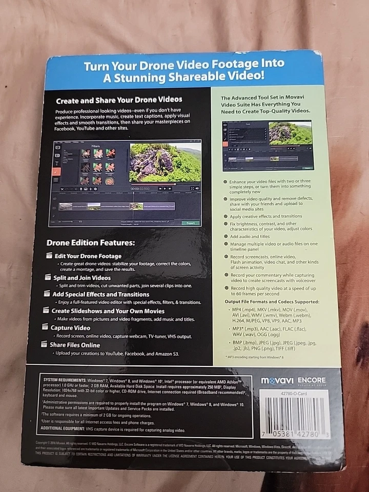 Encore Software Movavi Video Suite Drone Edition For Windows 7,8,10 NEW - Image 2 of 3