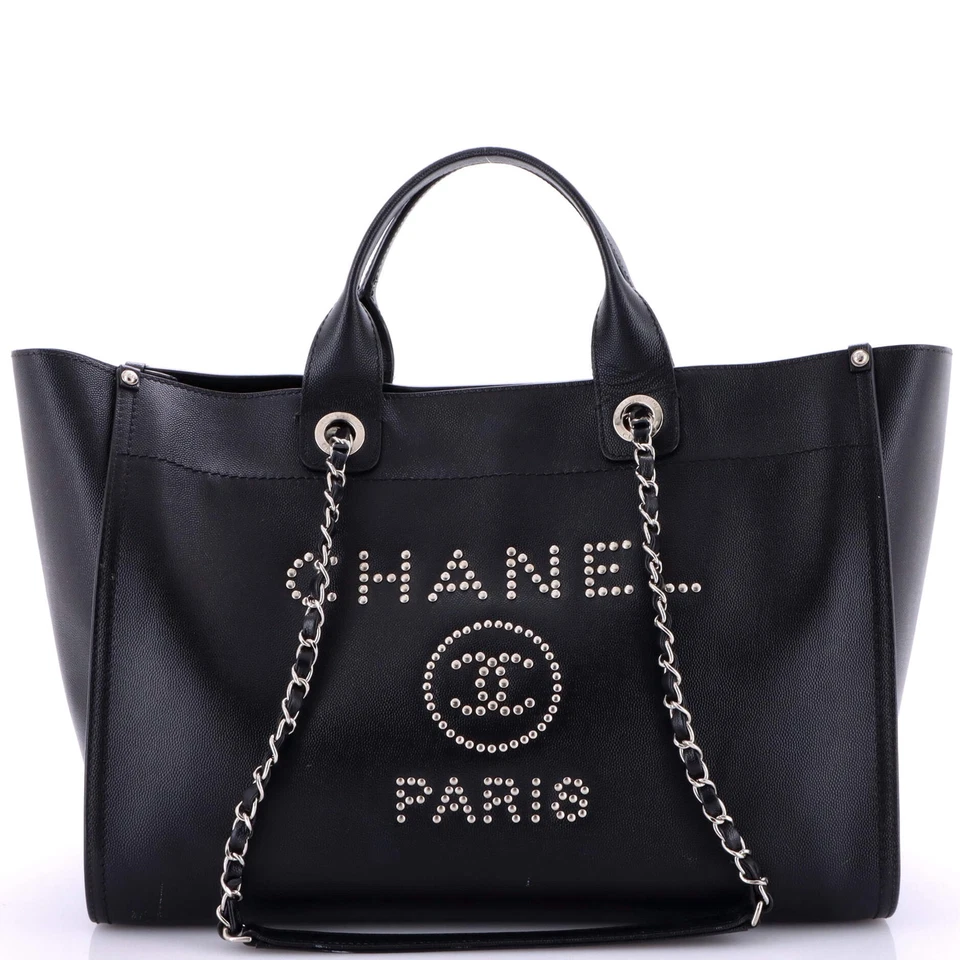Bolso Chanel Deauville Tachonado Caviar Mediano