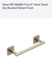 Moen Triva 9 Inch Hand Towel Bar Brushed Nickel Modern Bathroom Holder BP1886BN