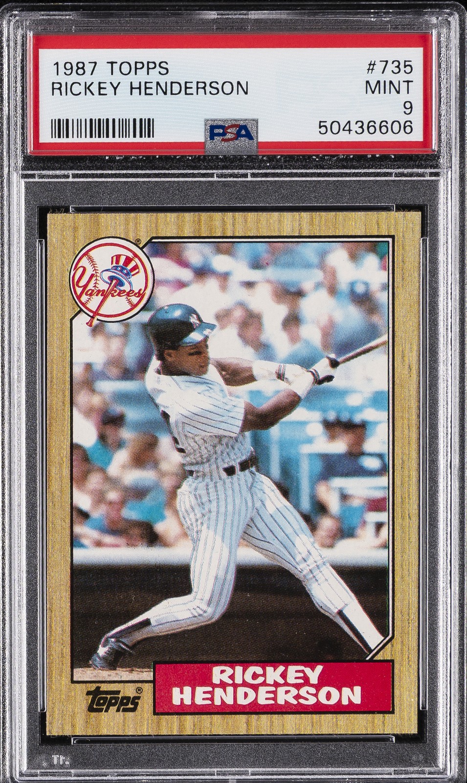 1987 TOPPS #735 RICKEY HENDERSON PSA 9