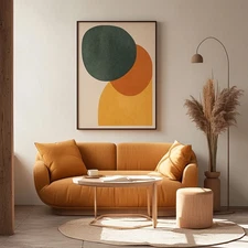 Green Wall Art Abstract Hand Painted on Oil Painting Home Decor Simple 