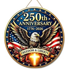 250th Anniversary USA Decoration Wooden Eagle Door Sign 250 Years Of Freedom ...