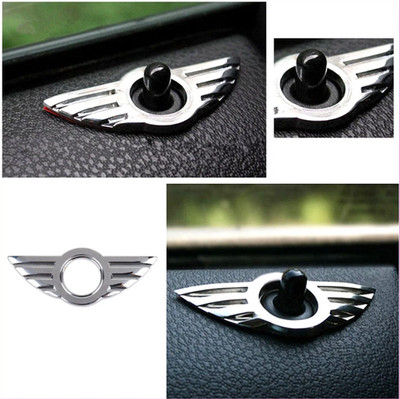 2x Car Accessories Door Pin Lock Wing Emblem Badge Stickers For Mini Cooper