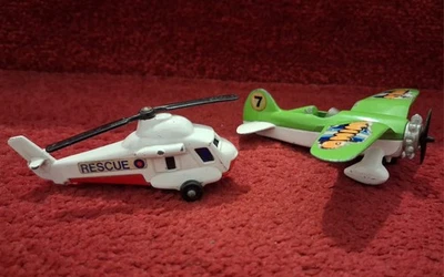 Vintage 70s Matchbox Seasprite Helicopter and SB18 Wild Wind Stunt Airplane - Image 1 of 2