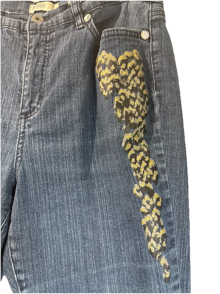 ~ Размер 16P ~ JEANSTAR первоклассный джинсовой ткани женщин темно-синий джинсы прямой стирки эластичной - Изображение 3 из 4