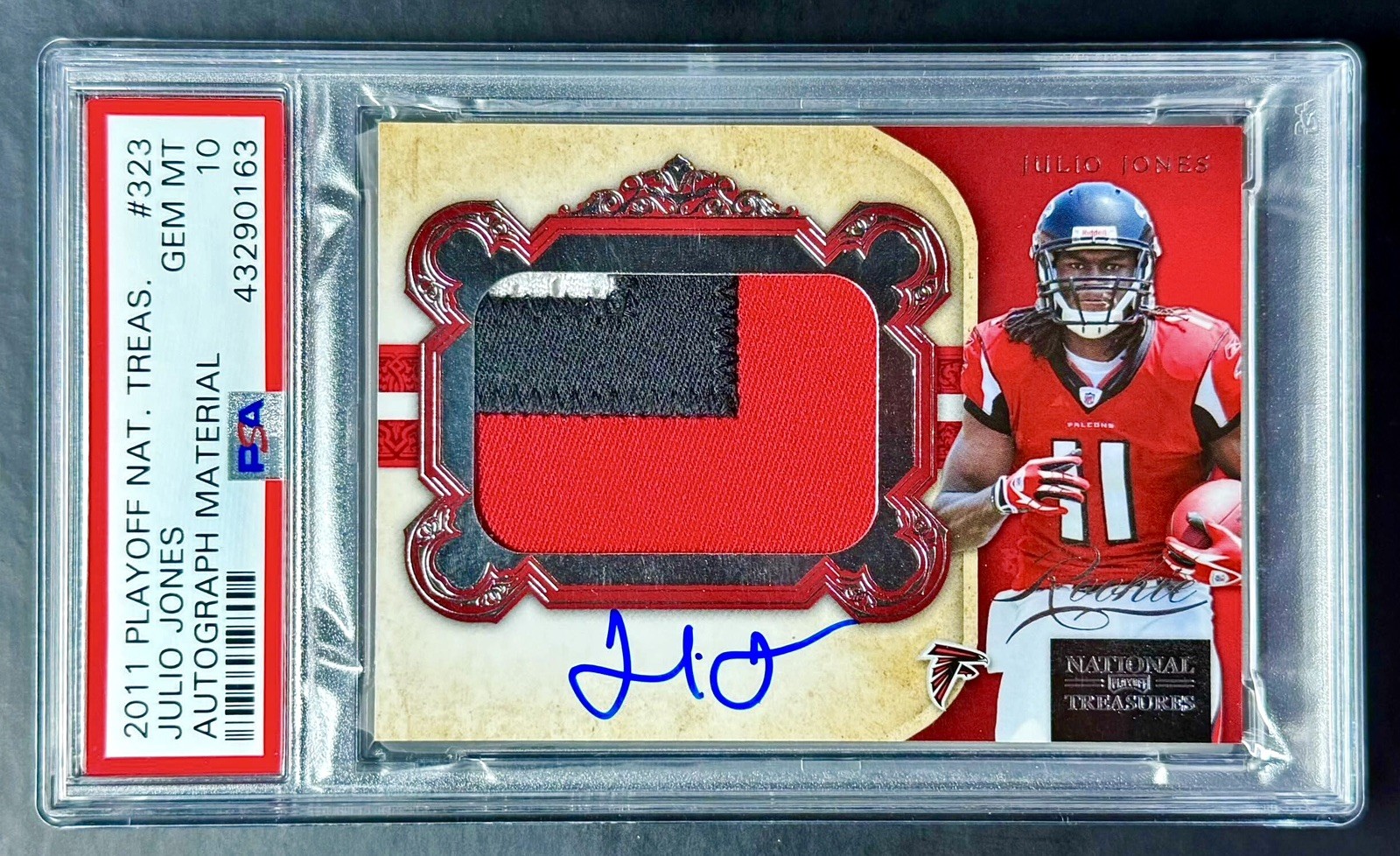 2011 Panini Playoff National Treasures JULIO JONES #/99 Rookie Patch Auto PSA 10