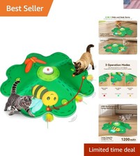 Rechargeable 2-in-1 Interactive Cat Toy with Movable LED and Concealed Feathers