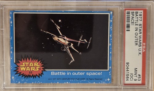 1977 Topps Star Wars #53 Battle in outer space! — PSA 9