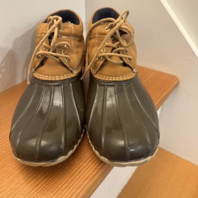 Tommy Hilfiger Duck Lace Up Boots Rain Ankle High Brown/Wheat Women s size 9