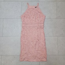 Vince Camuto Pink Lace Sheath Sleeveless Strap Short Dress Size 8