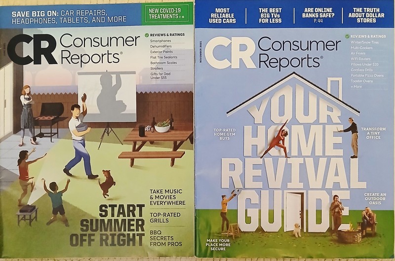 2 Consumer Reports Mag.Back Issues,6 &11/21,COV-19 Treatments,Home Revival Guide