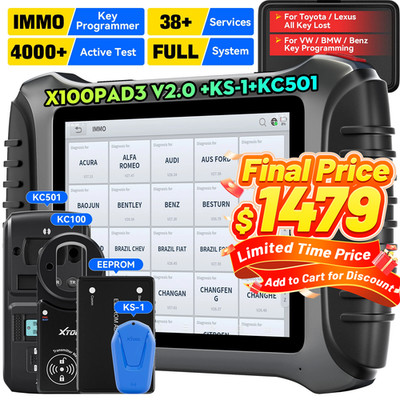 XTOOL X100PAD3 V2.0 KS-1 KC501 Auto IMMO Key Programmer Set Diagnostic Tool FCA
