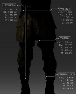 Men's Black Streetwear Techwear Cyberpunk Heavy Cargo