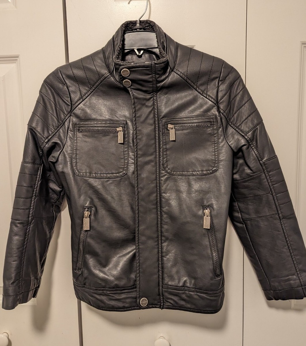 Youth Urban Republic Faux Leather Moto Jacket Black 10-12