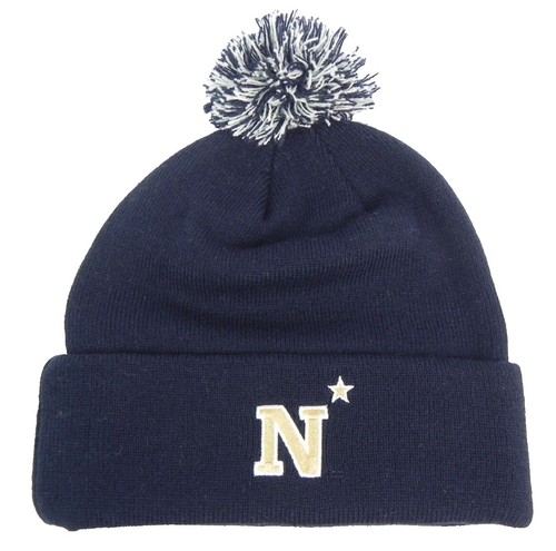 NAVY NAVAL ACADEMY MIDSHIPMEN NCAA NAVY BEANIE POM KNIT CAP HAT