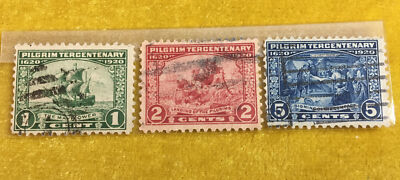 NANEE-B) US STAMP,PILRRIM TERCENTENARY, # 548-549-550-.USED,SOUND, 1.2.3C.T27