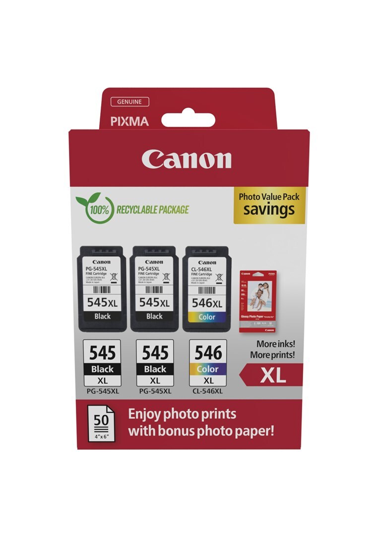 8714574680040 Canon Tinte PG-545XLCL-546XL 8286B015 3er Мультипакет 2xBKцветной 21290₽
