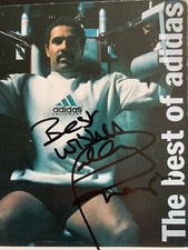 DALEY THOMPSON OLYMPIC DECATHLETE **HAND SIGNED** PHOTO CARD 15cm x 21cm