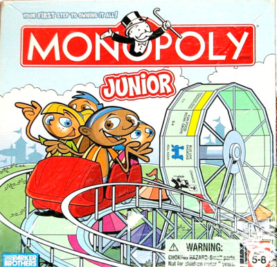 Vintage Hasbro MONOPOLY JUNIOR BOARD GAME Roller Coaster Kids Age 5-8 Family Fun