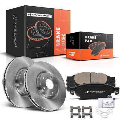 A-Premium Front Disc Brake Rotor & Ceramic Pads for INFINITI G35 07-08 G37 08-13
