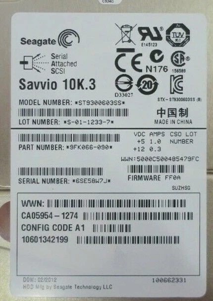 Fujitsu Eternus DX S2 300GB 2.5" SAS 6Gb/s 10K Hot-Plug HDD CA07339-E501 - Image 4 of 4