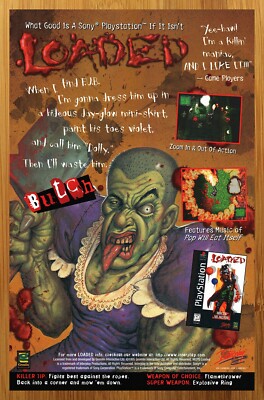 1995 Loaded PS1 PSX Sega Saturn Vintage Print Ad/Poster Official Promo Art Rare